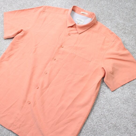 Quiksilver Waterman Shirt Mens Large Orange Comfort Fit Short Sleeve Modal/Poly - Picture 3 of 14